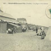St-Gilles-sur-Vie, la plage et les cabines.