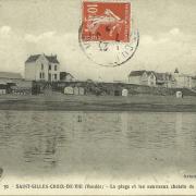 St-Gilles-Croix-de-Vie, la plage et les chalets.