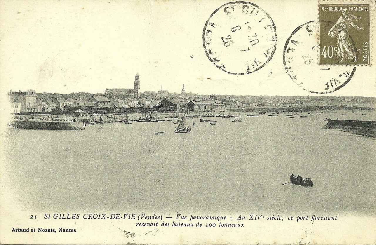 St-Gilles-Croix-de-Vie, vue panoramique au 14ème siècle.