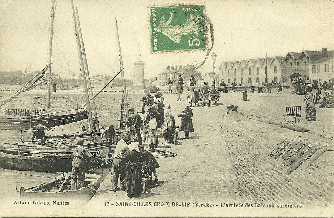 St-Gilles-Croix-de-Vie, arrivée des bateaux sardiniers.