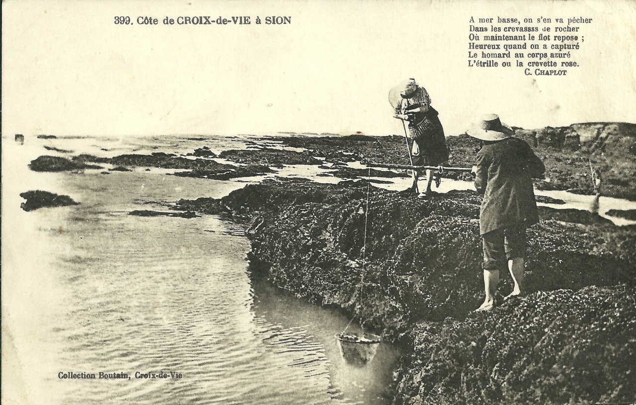 Croix-de-Vie, pêche sur la corniche.