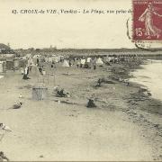 Croix-de-Vie, la plage vue des rochers.