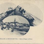 St-Gilles et Croix-de-Vie, la gare, la plage et le pont.