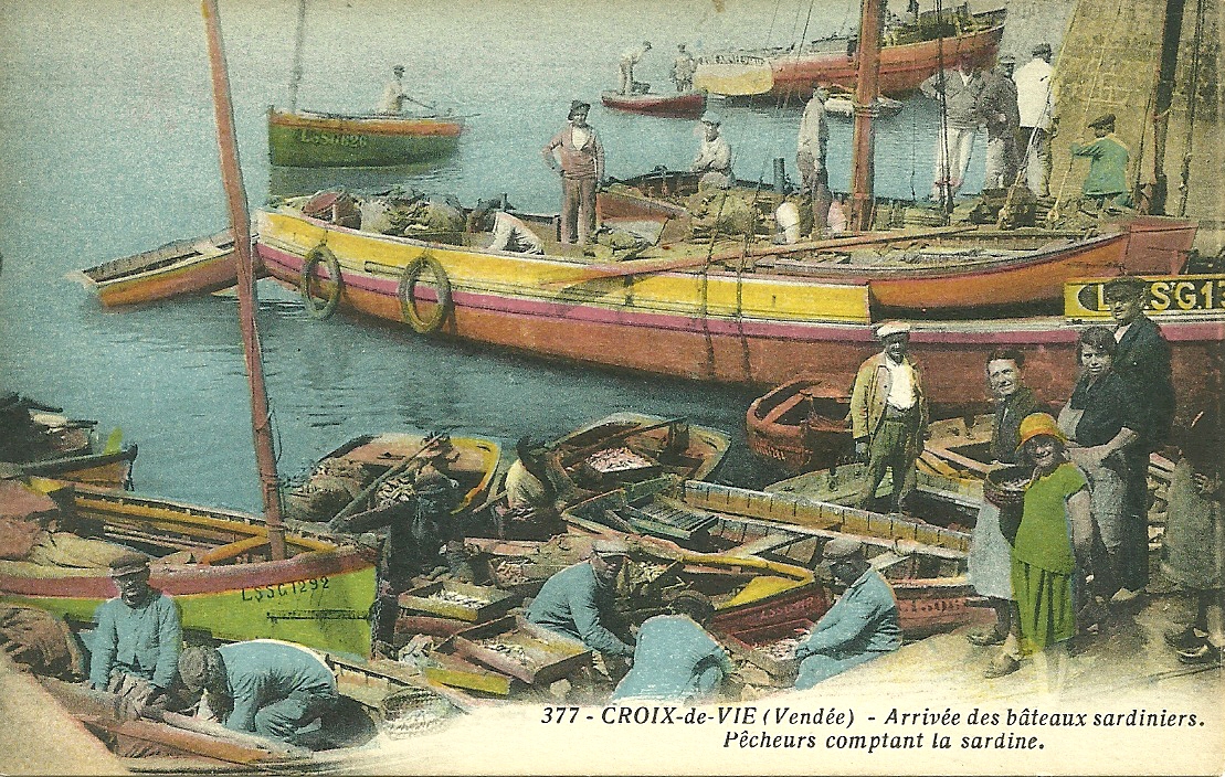 Croix-de-Vie, arrivée des bateaux sardiniers.