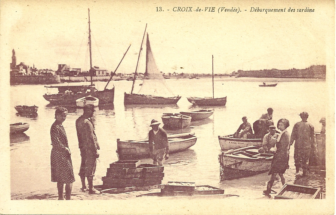 Croix-de-Vie, débarquement des sardines.